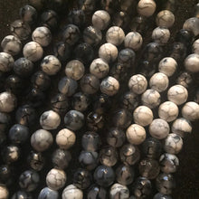 Load image into Gallery viewer, White and gray agate beads 8mm