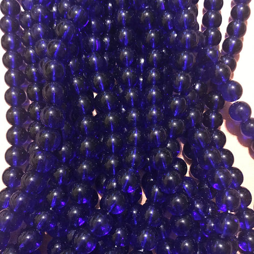 Blue glass beads.