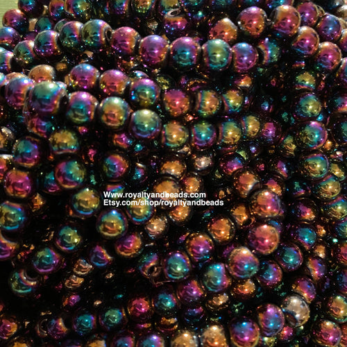 Rainbow hematite 6mm