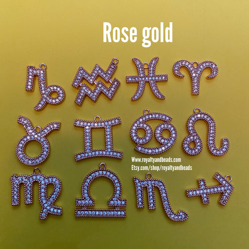 Rose Gold Zodiac charms