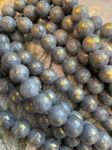 Gray and gold beads 8mm