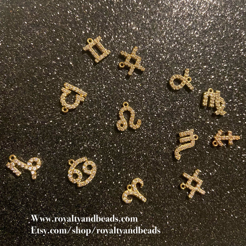 Mini pave Zodiac charms