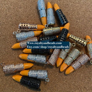 Orange Pave Lipstick charms.