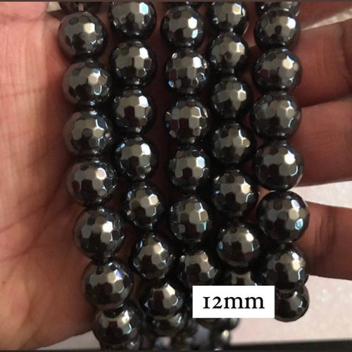 Black hematite beads 12mm