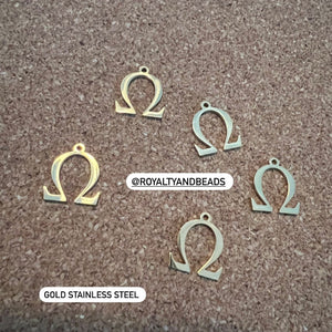 Stainless steel Omega charms