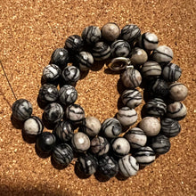 Load image into Gallery viewer, 8mm Gray and black beads.