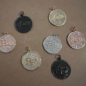 Pave Faith charm