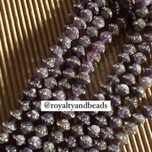 Load image into Gallery viewer, Purple amethyst rhinestone encrusted beads