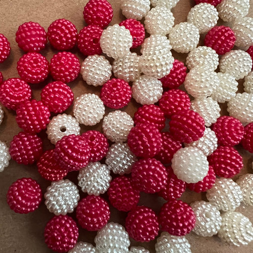 Red or cream beads