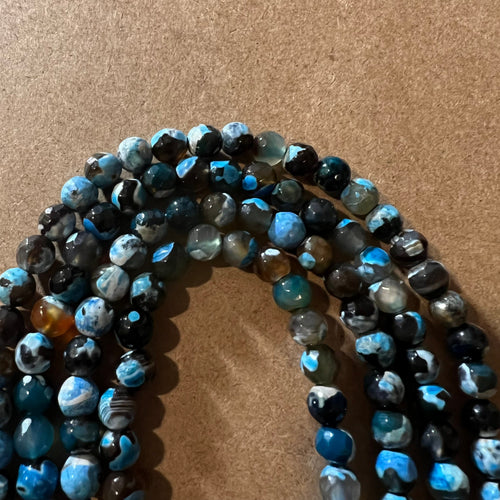 Black and blue beads 6mm