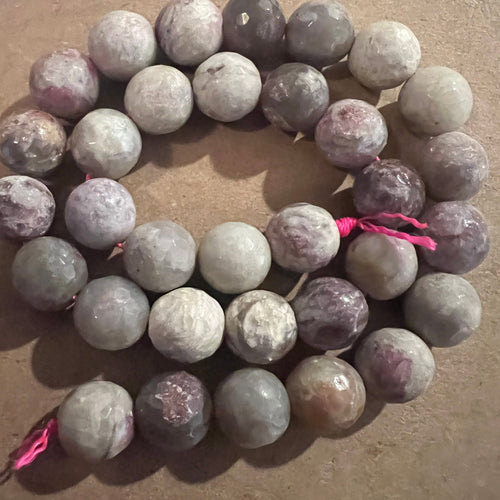 Purple and gray beads 12mm
