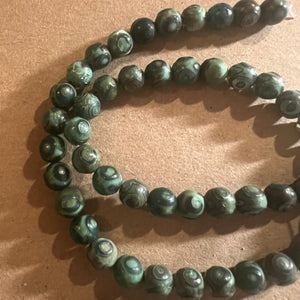 Green Tibetan beads 8mm