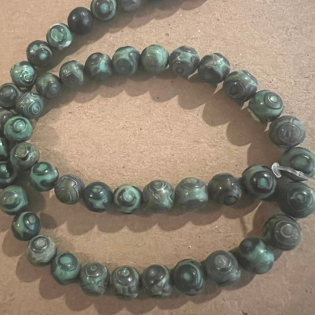 Green Tibetan beads 8mm