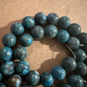 Blue 8mm beads.