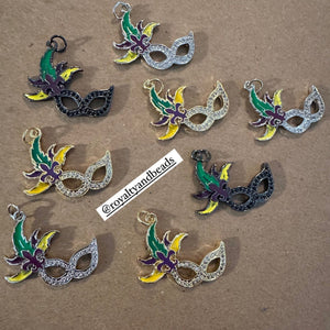 Pave Mardigras mask charms.