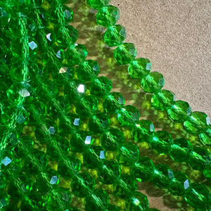 Green crystal strands.