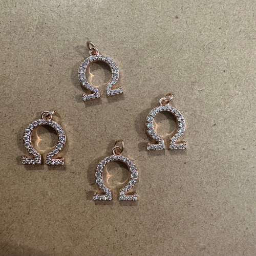 Pave rose gold Omega charms