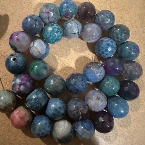 Blue and purple beads 12mm