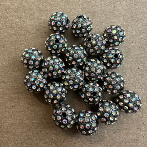 5 black AB pave beads