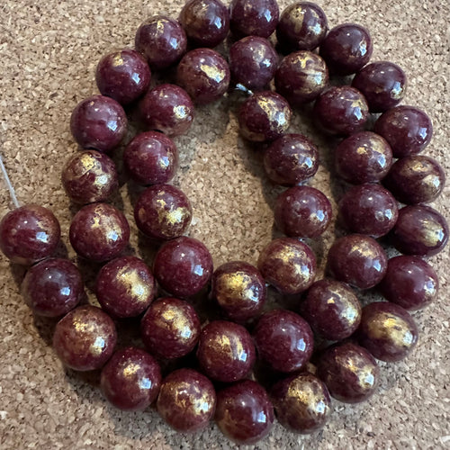 Brown and gold beads 8mm