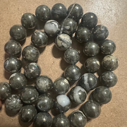 Gray and white beads.