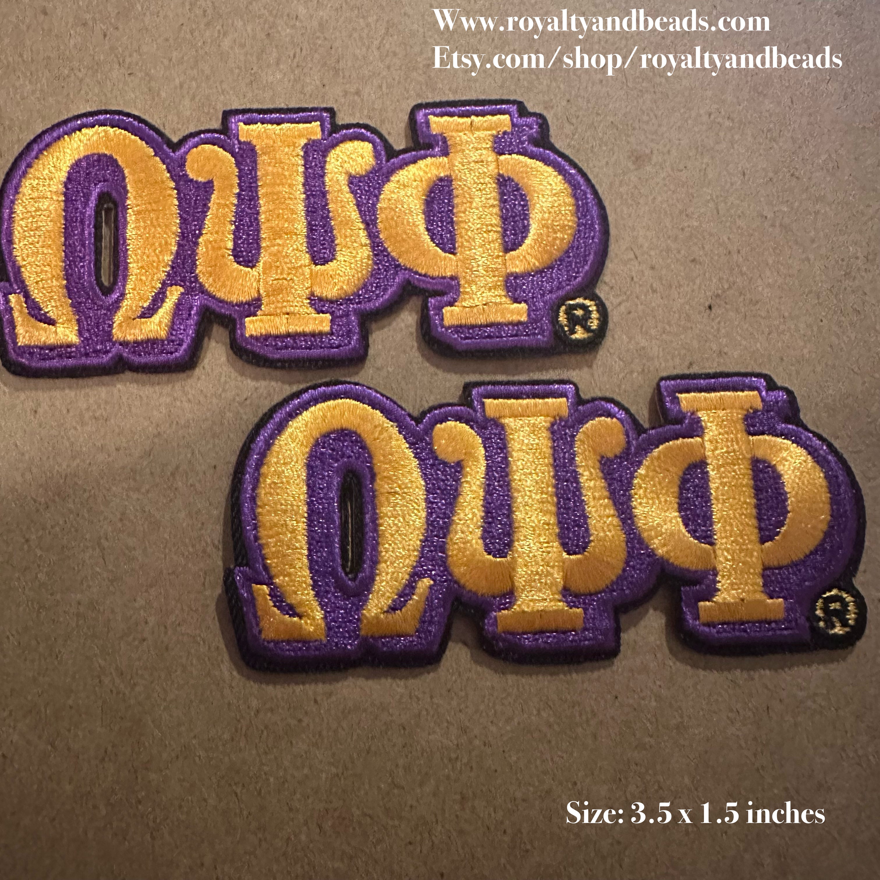 Omega Psi Phi patch Royalty and Beads