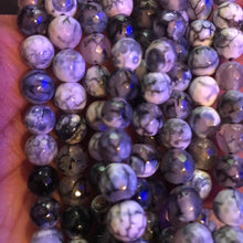 Load image into Gallery viewer, Gray and white agate beads 8mm