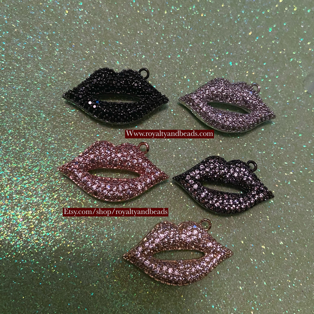 Pave lip charms.