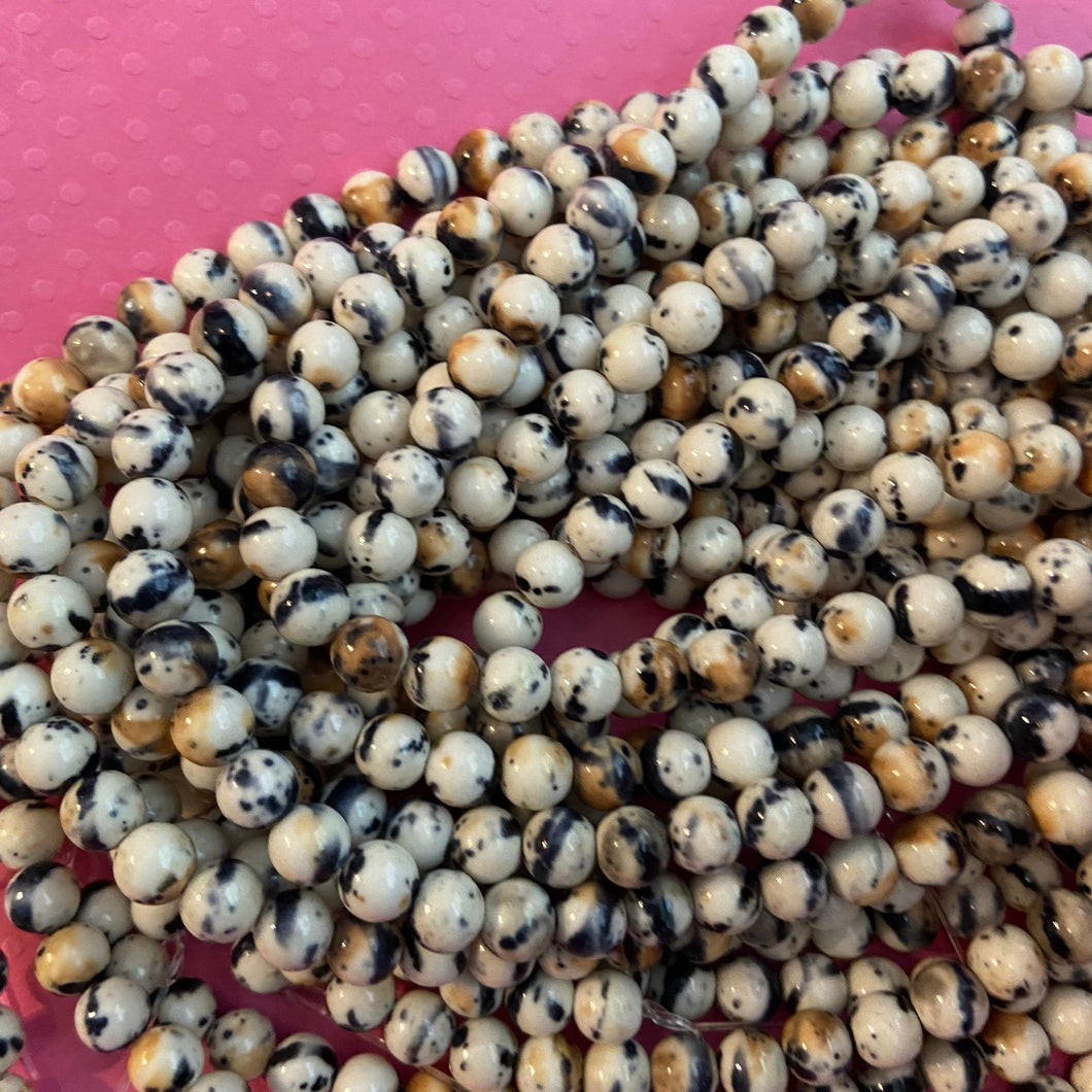 Tan and black beads 6mm