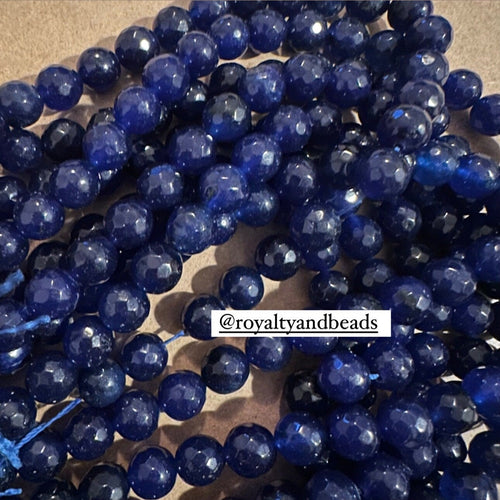 Dark blue faceted beads