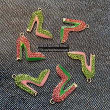 Load image into Gallery viewer, Pink or green heel shoe charms