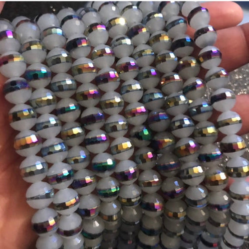 White rainbow beads.