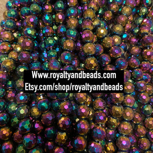 Rainbow faceted beads*