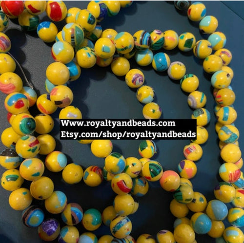 Mixed yellow beads 8mm