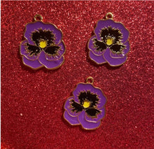 Load image into Gallery viewer, Purple flower charm.