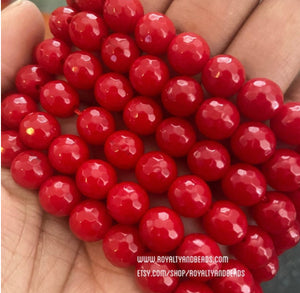Pure red jade beads