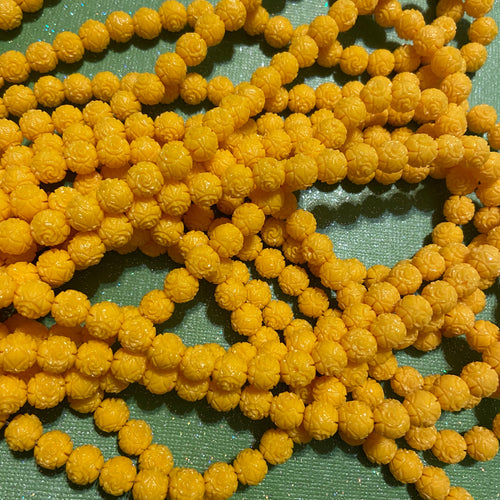 Yellow flower beads 8mm