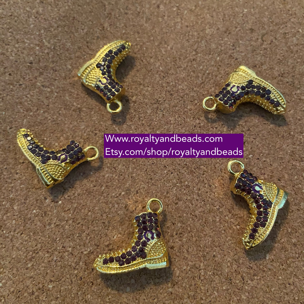Purple and gold Omega boot