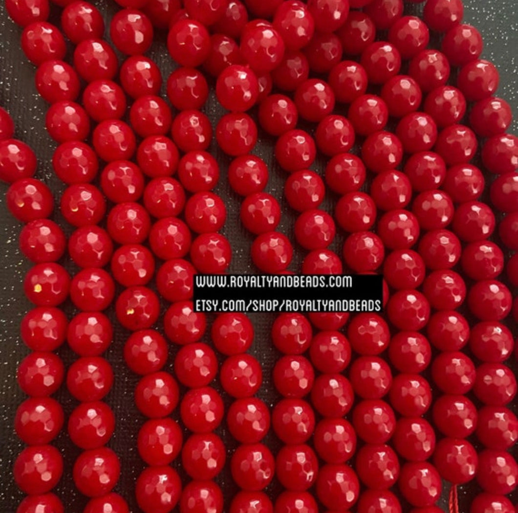 Pure red jade beads