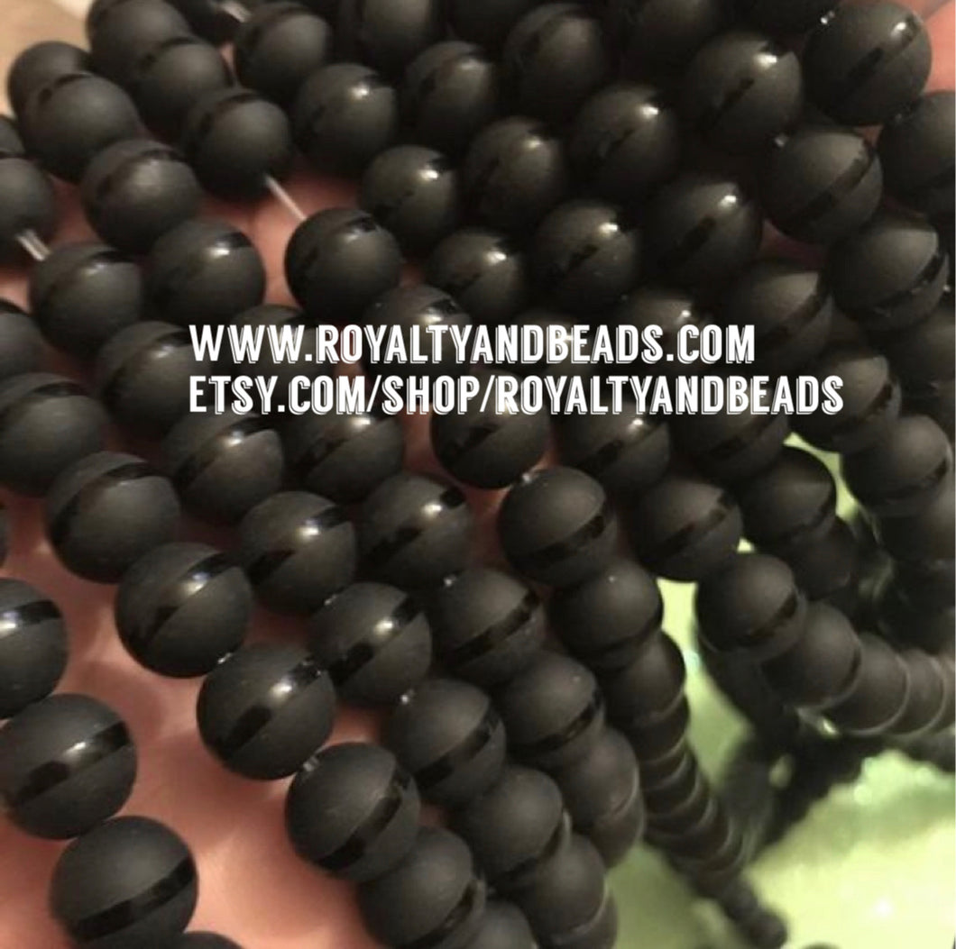 Black stripe beads