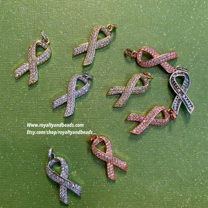 Pave ribbon charms.