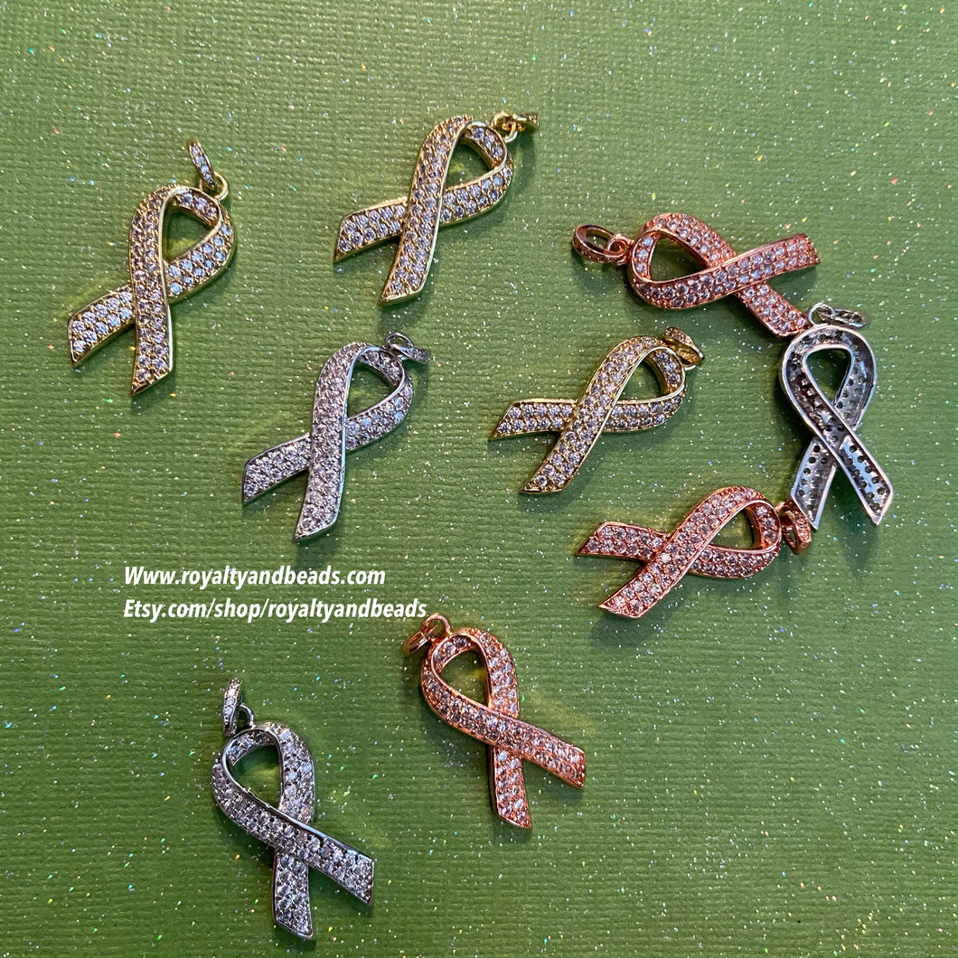 Pave ribbon charms.